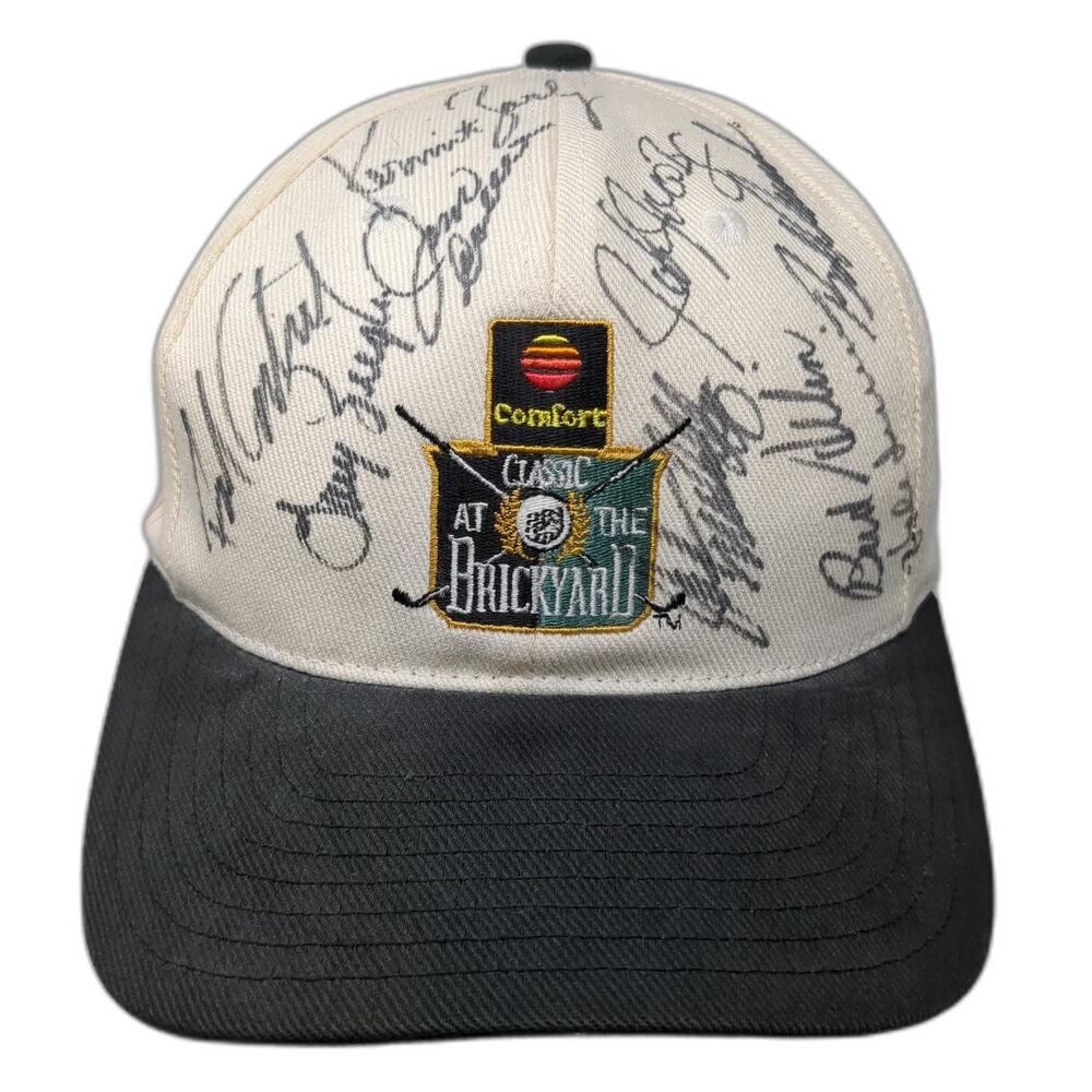 Nike Golf Baseball Cap Beige Autographed Comfort Classic Brickyard Hat W/Tags